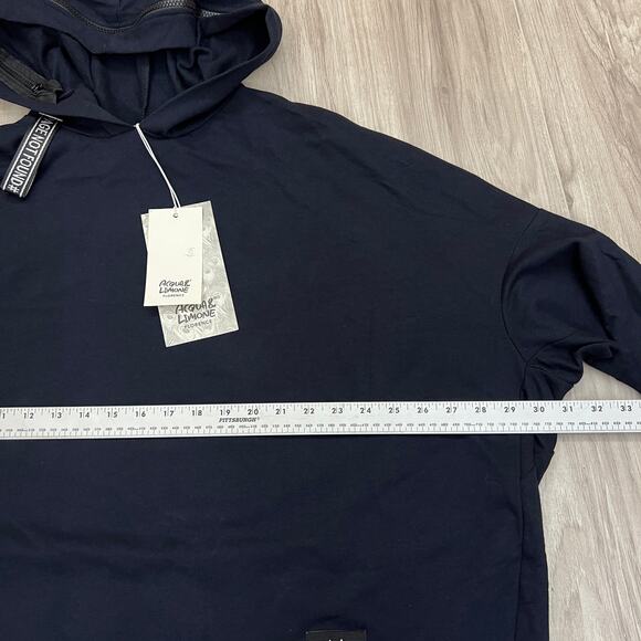 Acqua & Limone Oversized Hoodie Dress Black Graphic FOHR Made in Italy One Size - Picture 4 of 13